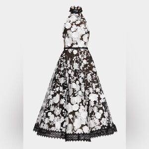 Bronx and Banco Greta Floral-Embroidered Halter Midi Dress